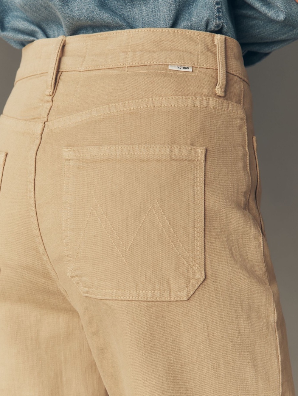 MOTHER High Rise Patch Pocket Bootcut Jeans Bookie Sneak New 29 Khaki Latte